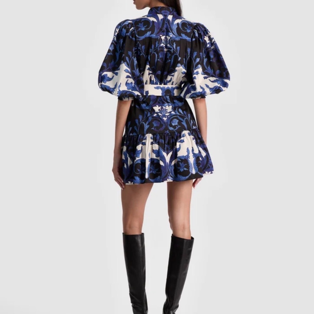 Alice + Olivia Navy and White Floral Mini Dress - Picture 2 of 16